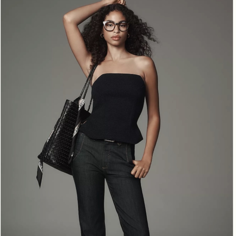 Brand New Moon River Anthropologie Strapless Tube Top Navy Size Large L